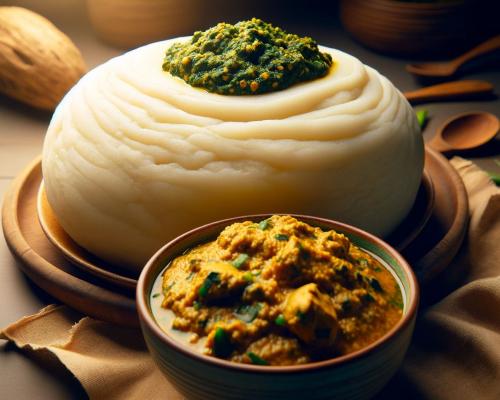 Nigerian Pounded Yam with Egusi Soup